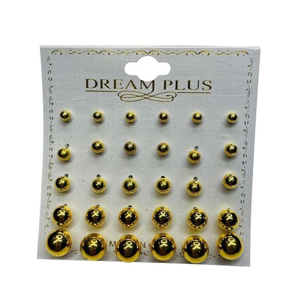 10/$25🦋 Dream Plus 15 Pairs of Gold Stud Earrings - Picture 5 of 7